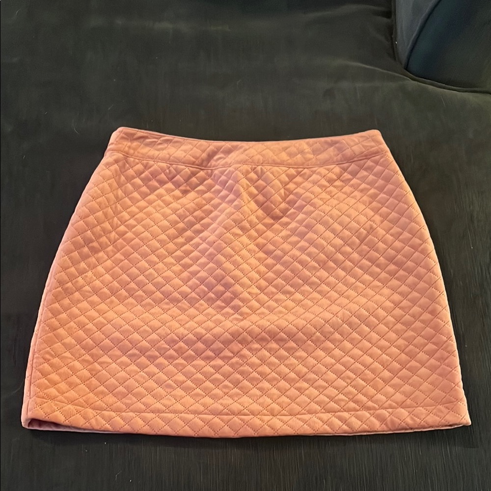 Pink Quilted Mini Skirt